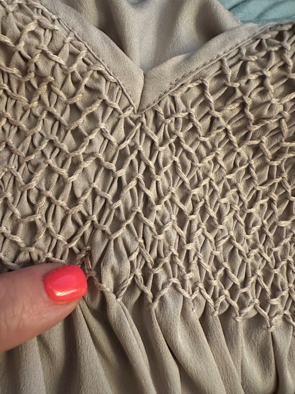 SOFT SURROUNDINGS FLAW 2X light lilac lavender SMOCKED & silky nightgown POCKETS - Picture 10 of 11